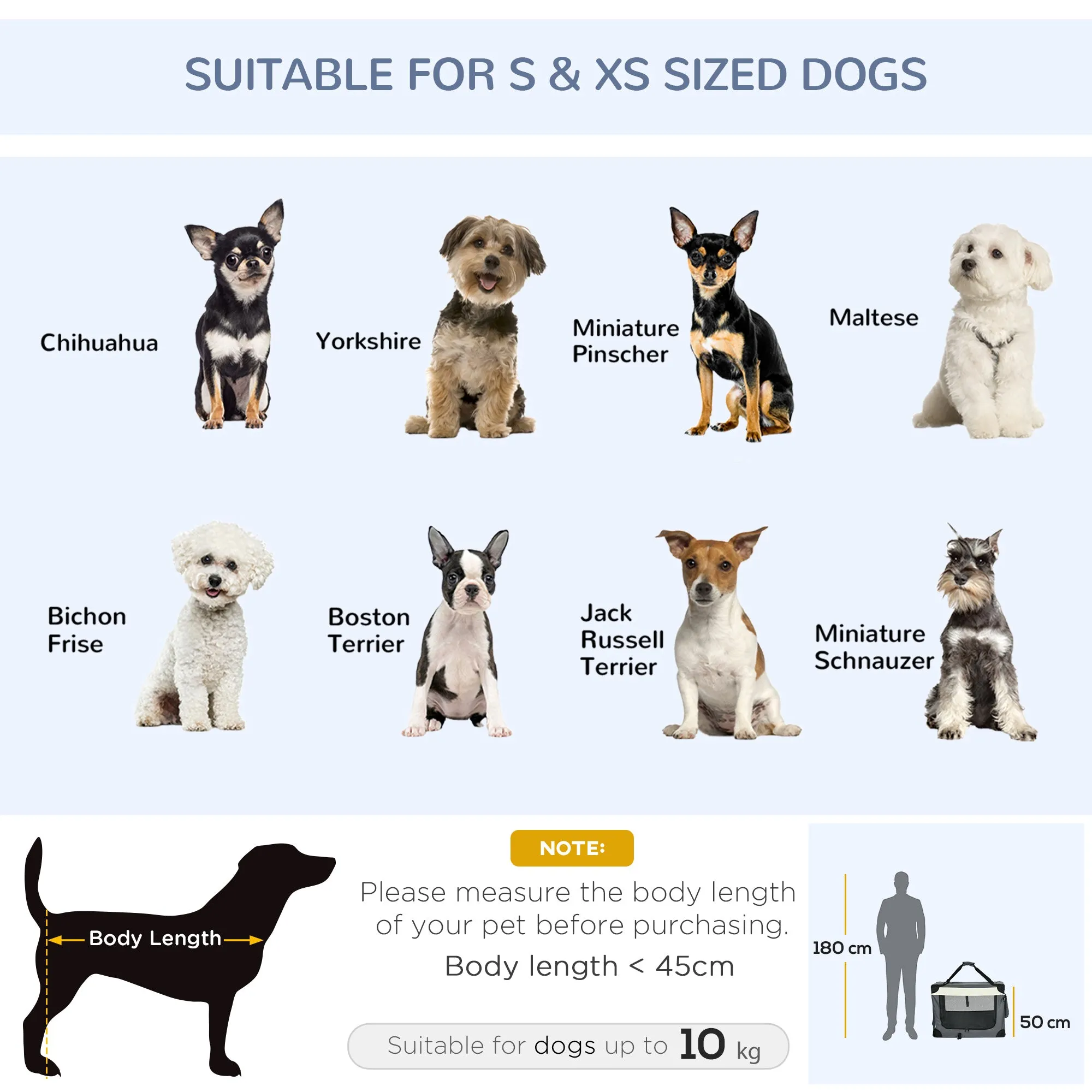 70cm Pet Carrier, Foldable Dog Bag, Portable Cat Carrier, Pet Travel Bag with Cushion for Miniature and Small Dogs, Grey