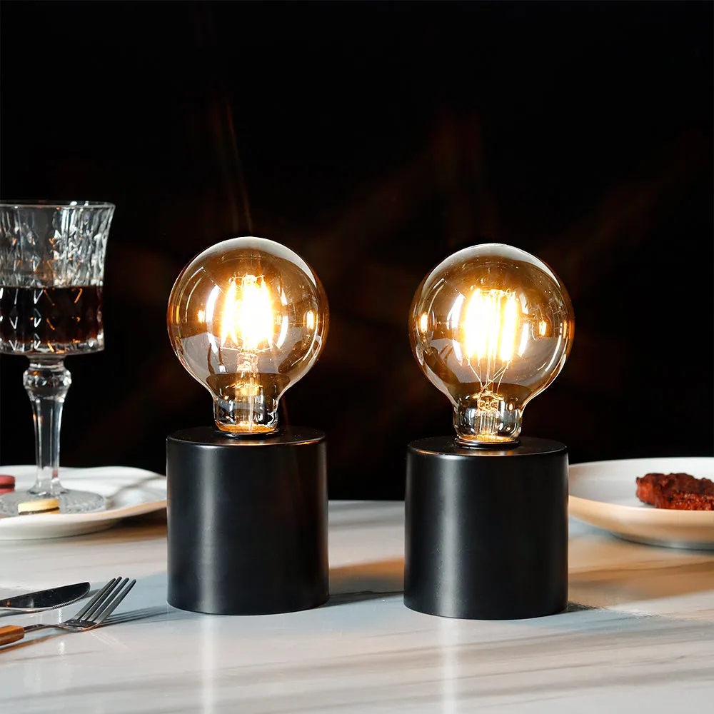 7" Tall Black Battery Powered Table Lamp（Set of 2）