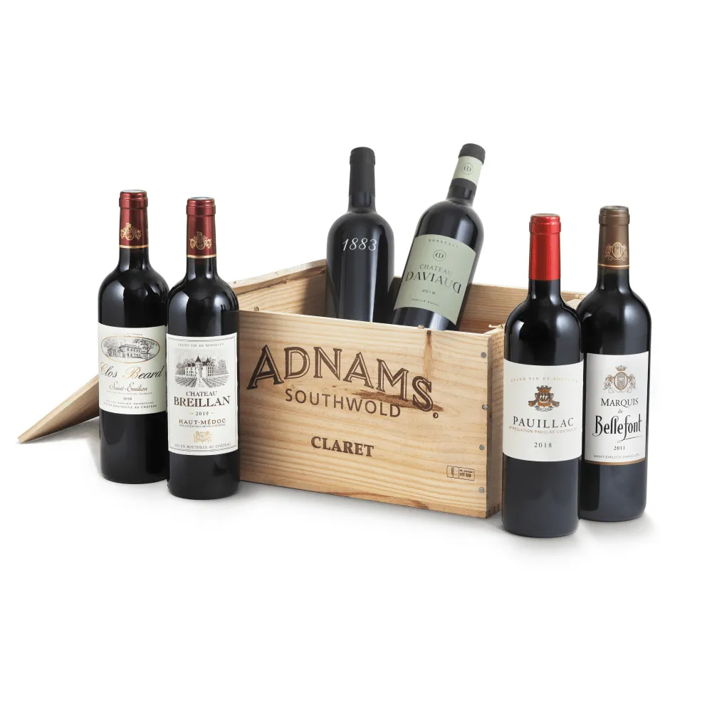 Adnams six bottle Claret Case