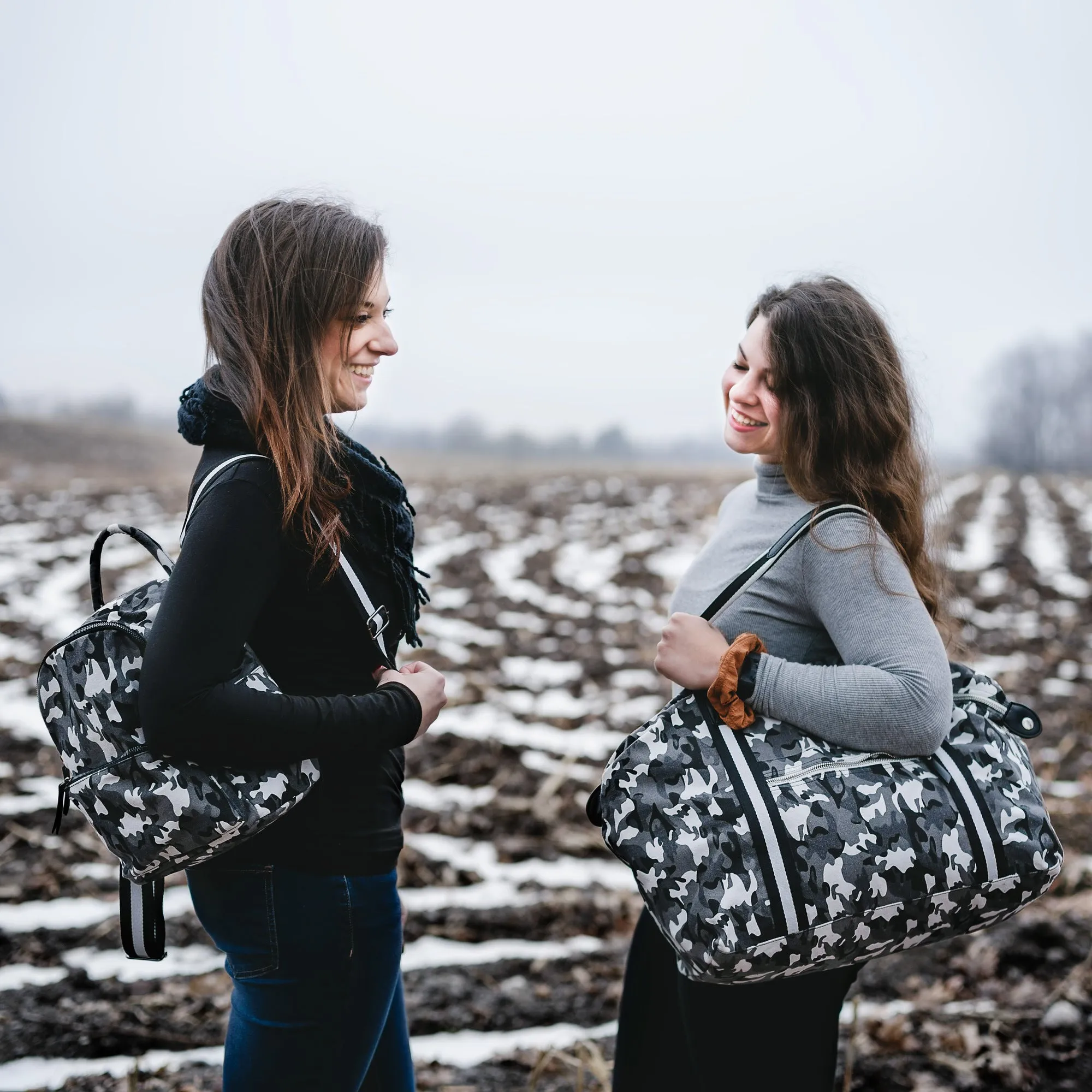 Alex Noir Canvas Camo Backpack