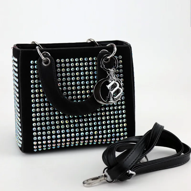 Allover Rhinestone Décor Mini Bucket Bag for Women