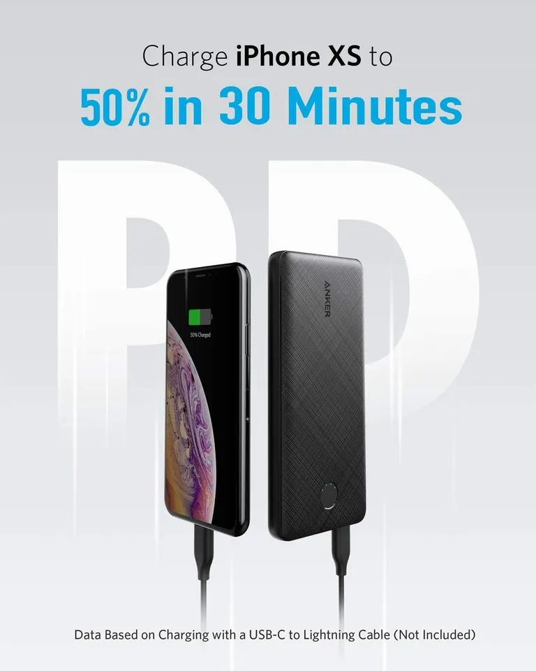 Anker Powercore Slim 10K MAH PD - Black (Bulk - No Packaging)