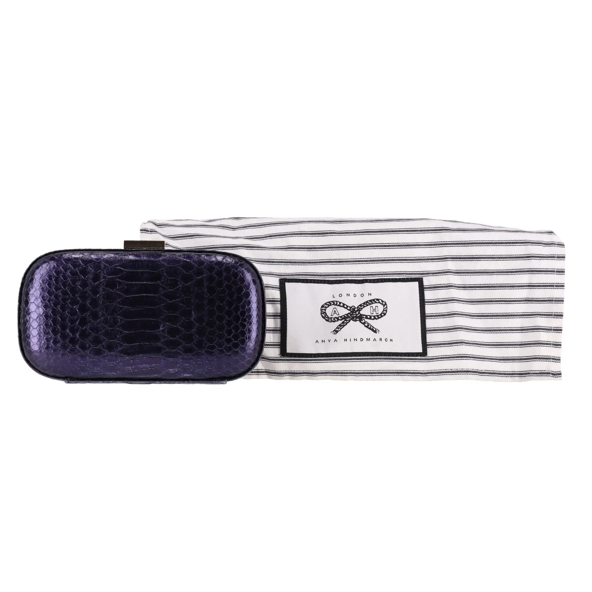 Anya Hindmarch Snake-Embossed Leather Clutch Bag