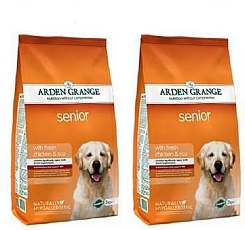 Arden Grange 2 Bag Deal (2 x 12kg) Adult Dog Senior Fresh Chicken & Rice