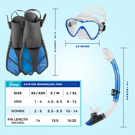 Aviator Snorkel Set - Black