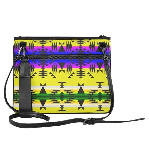 Between the Mountains Greasy Yellow Slim Clutch Bag