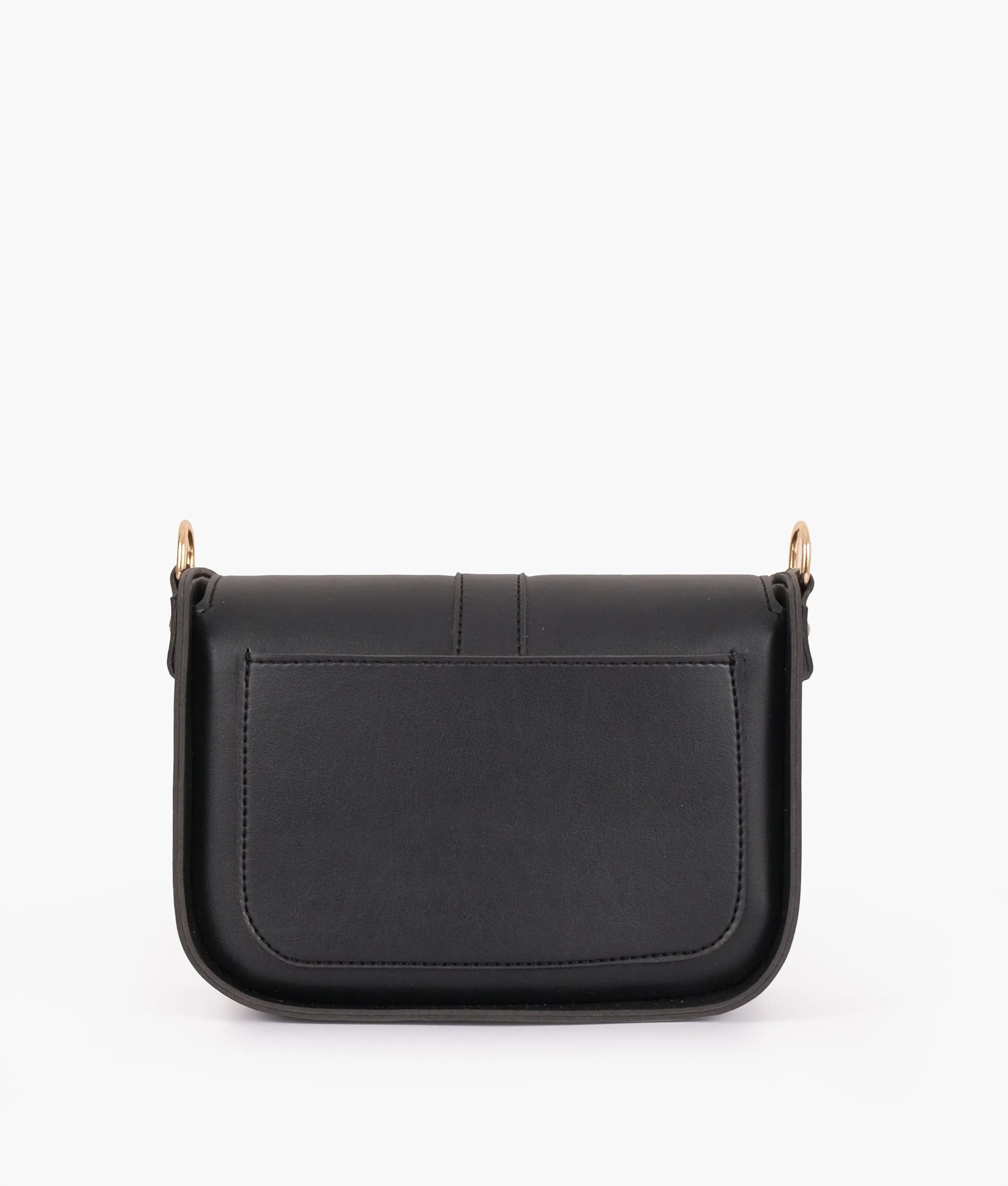 Black saddle buckle bag