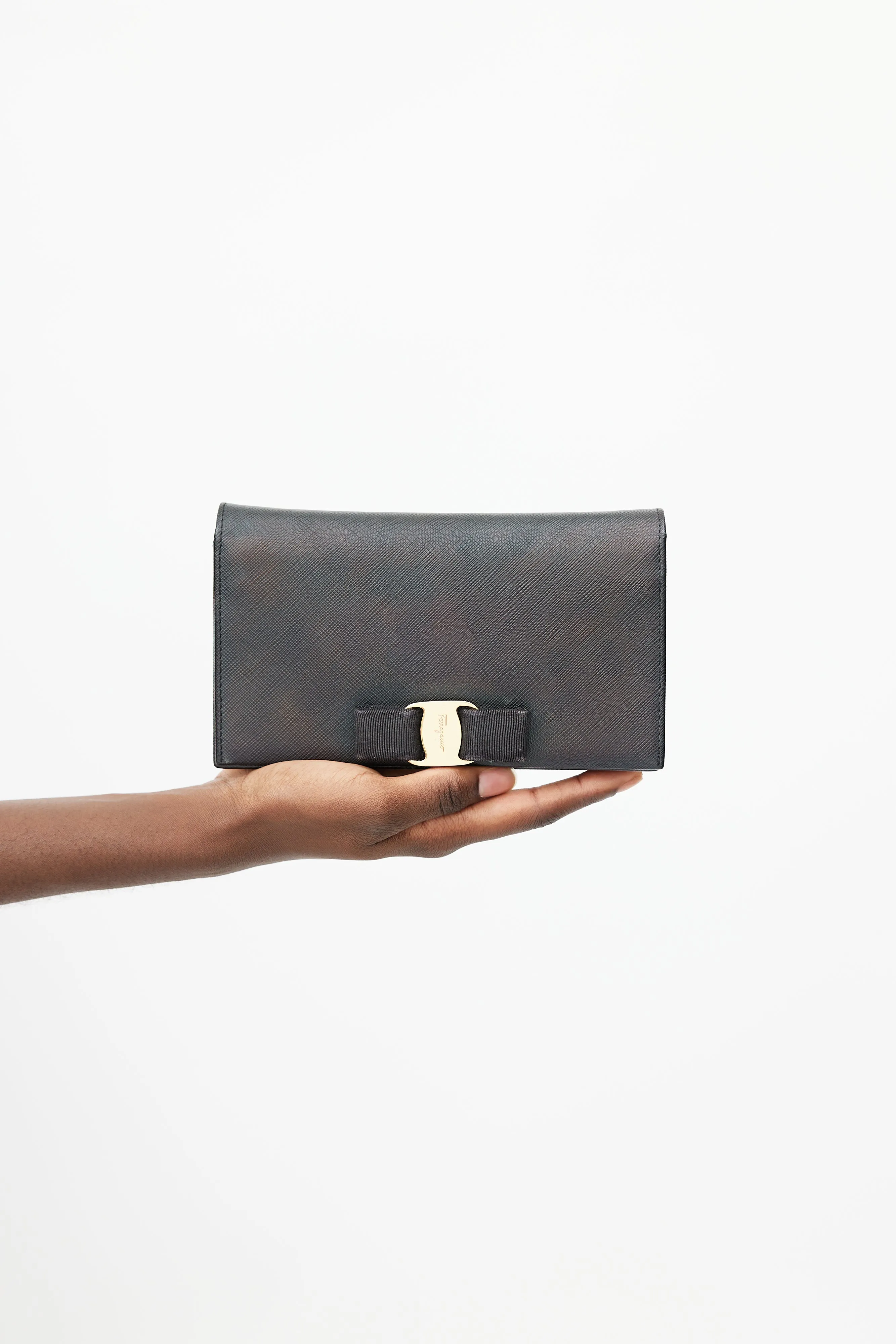 Black Vara Bow Wallet On Chain