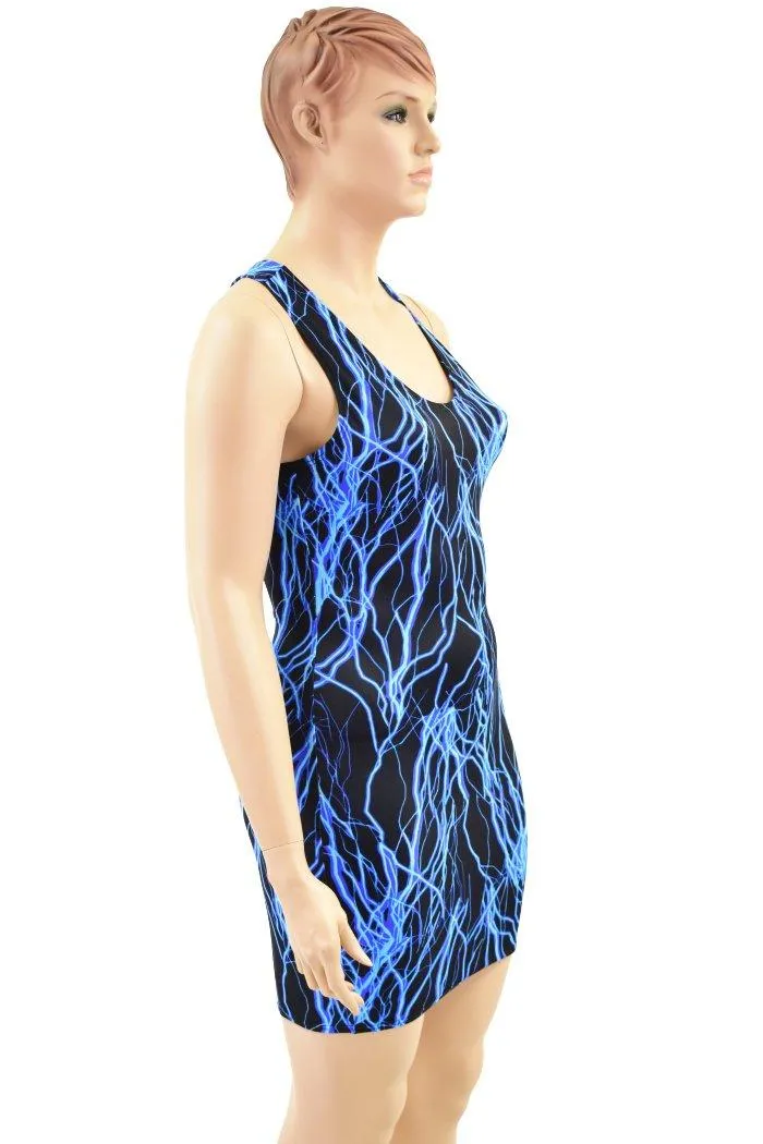 Blue Lightning Racerback Tank Dress