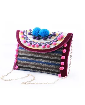 BOHO POM-POM CLUTCH