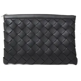 Bottega Veneta Leather Intrecciato Clutch Bag