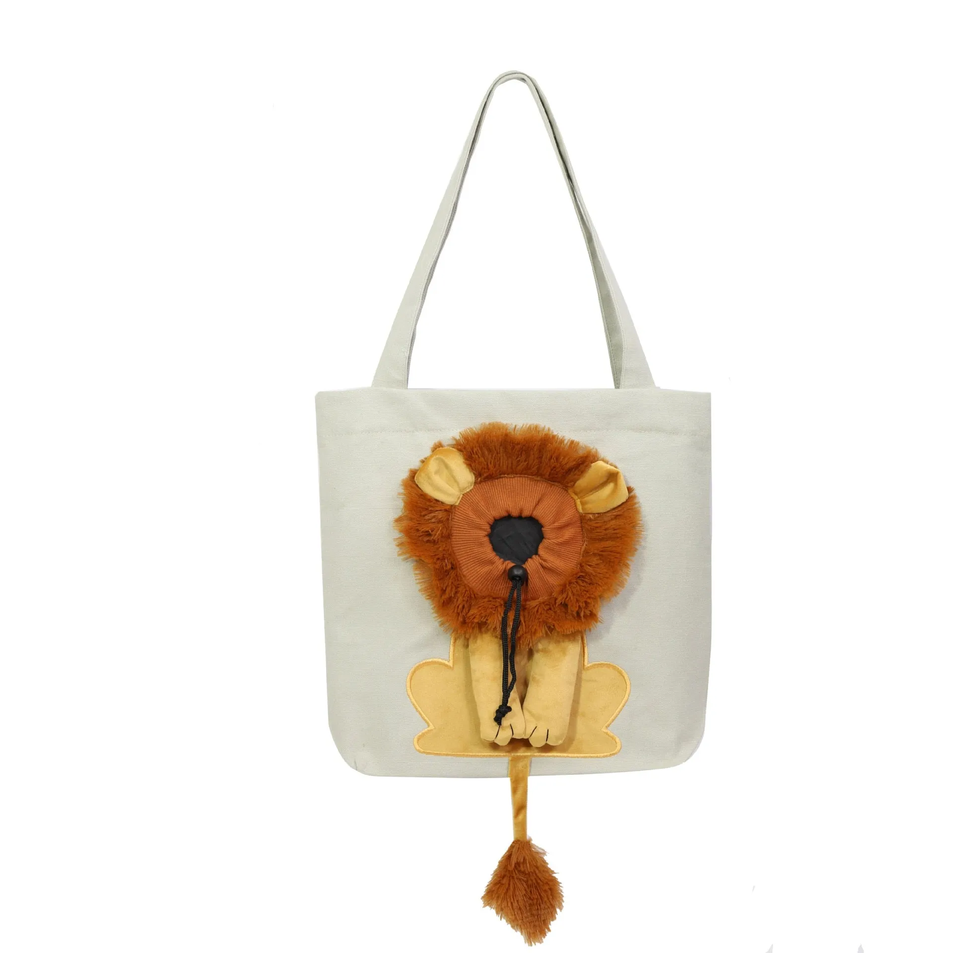 Cartoon Shape Lion Canvas Pet Shoulder Bag