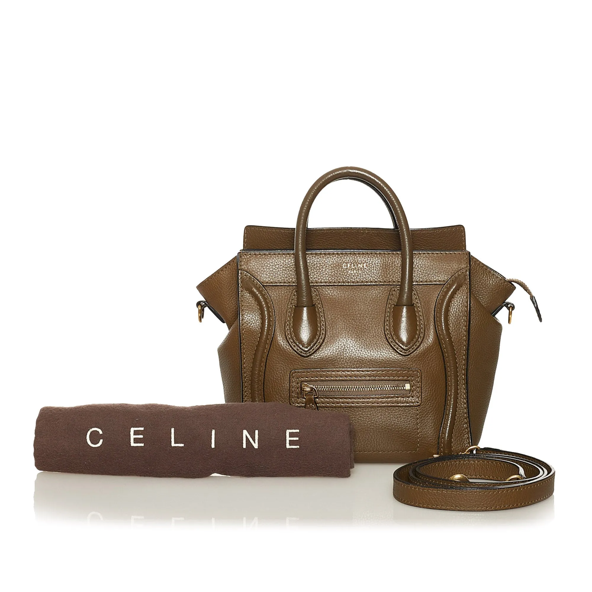 Celine Luggage Handbag Nano Brown