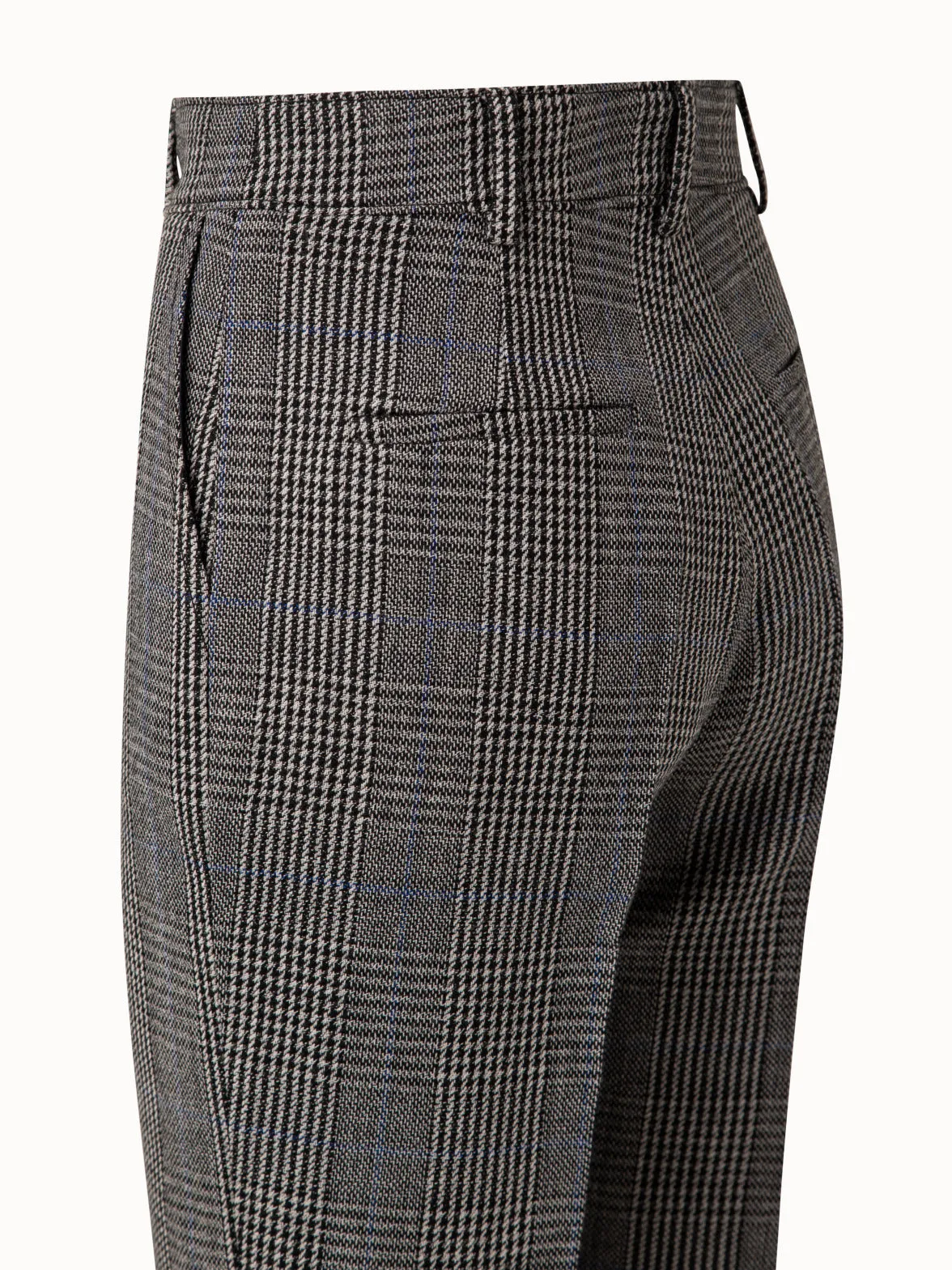 Checked Wool Tapered Pants