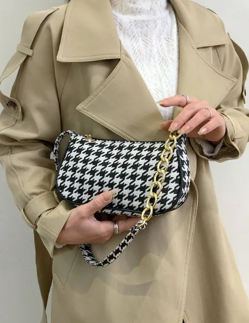 Checkered Chain Bag