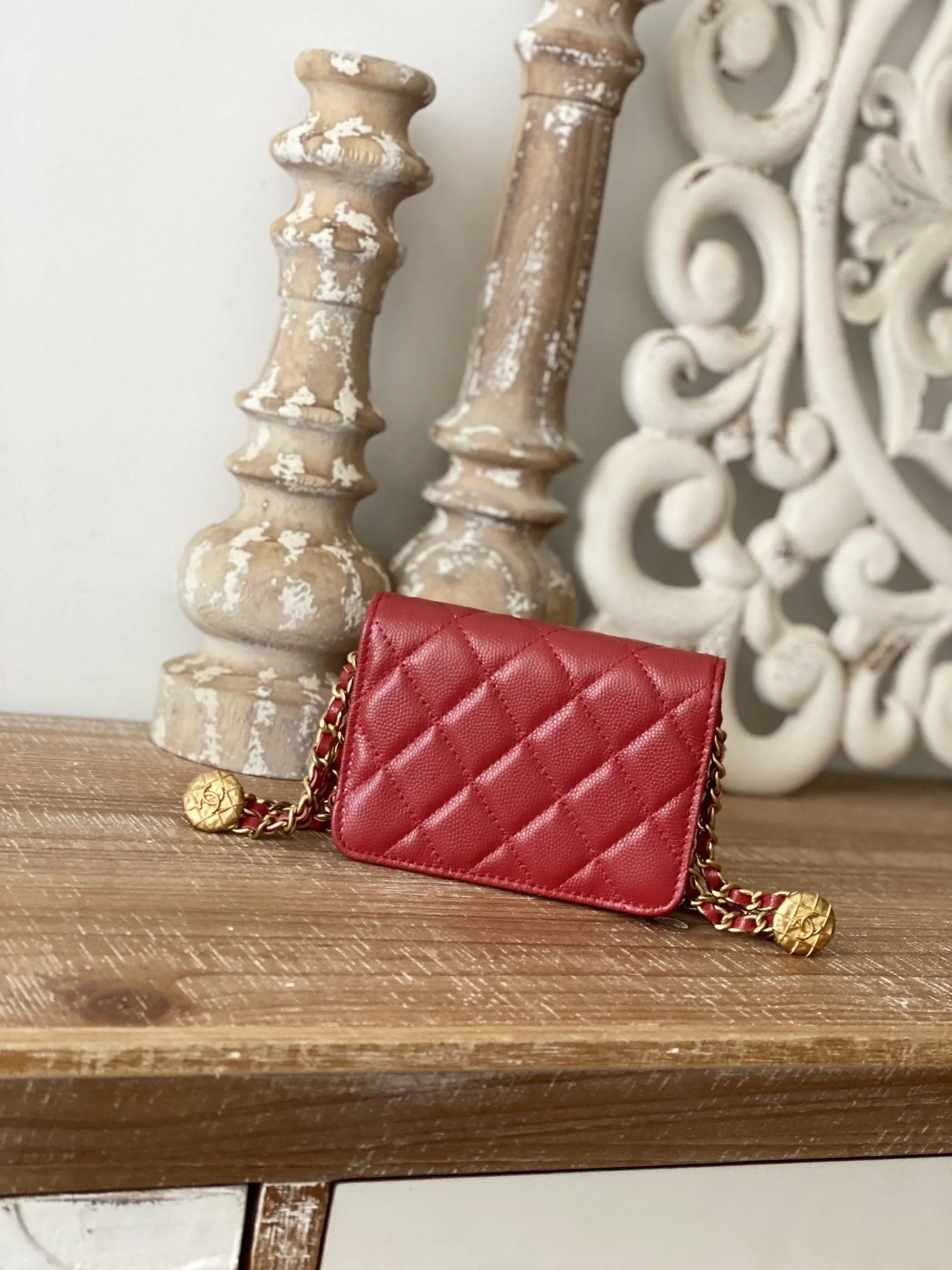 CHL Clutch With Chain Red For Women, Women&#8217;s Bags 4.8in/12.3cm