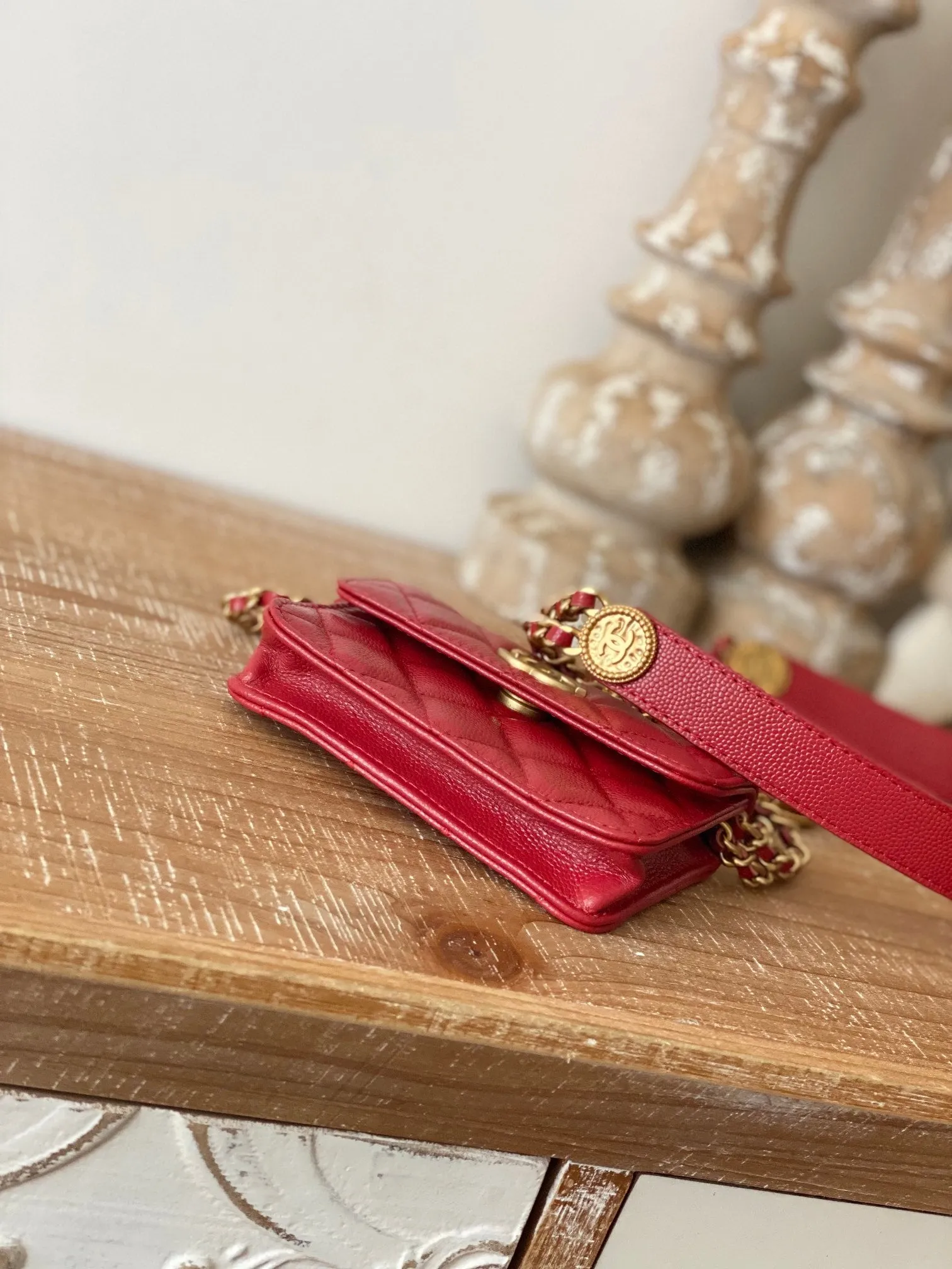 CHL Clutch With Chain Red For Women, Women&#8217;s Bags 4.8in/12.3cm