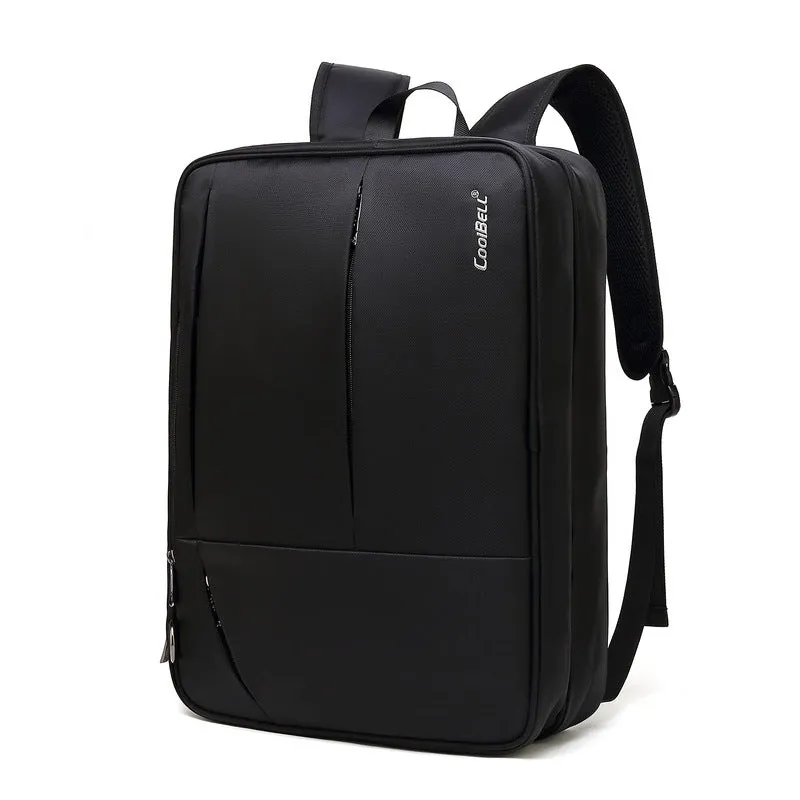 CoolBELL 2 in 1 Convertible Nylon Business Backpack for 17.3 inch laptop Messenger Bag (Black)