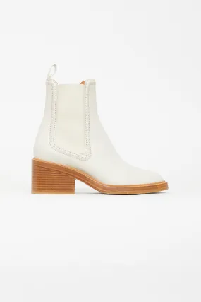 Cream Leather Evening Chelsea Boot