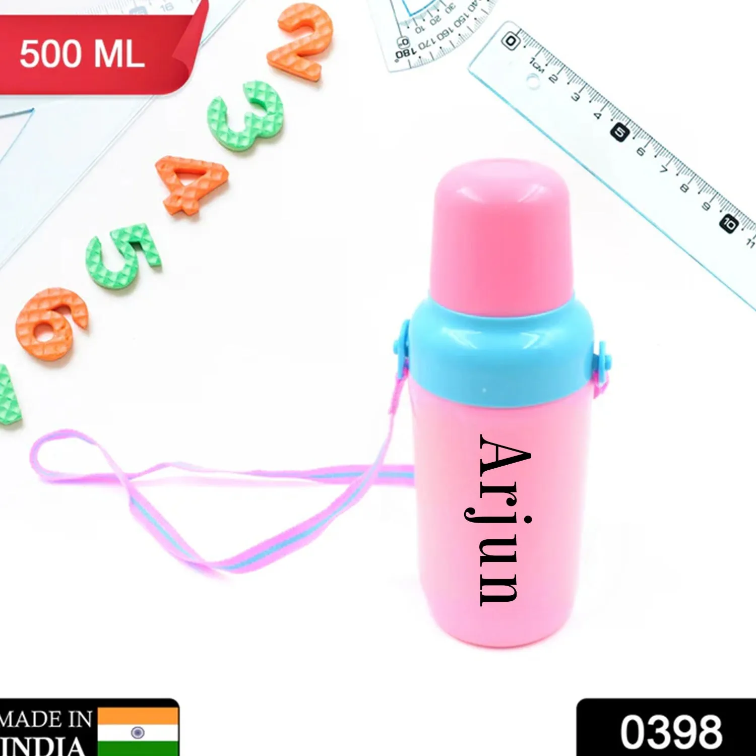 Customize 500ml Insulated Sports Water Bottle with Dori & Straw: Leakproof, BPA-Free, Kids