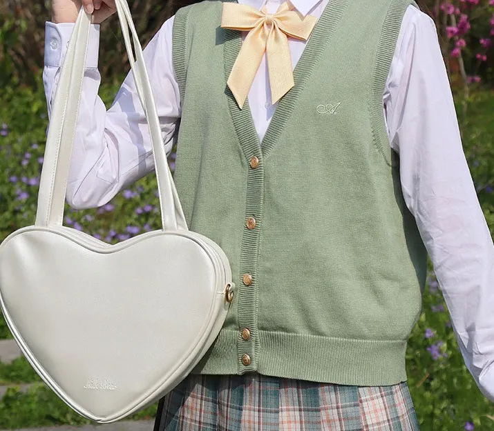 Cute Milk Tea Heart Love Messenger Shoulder Bag