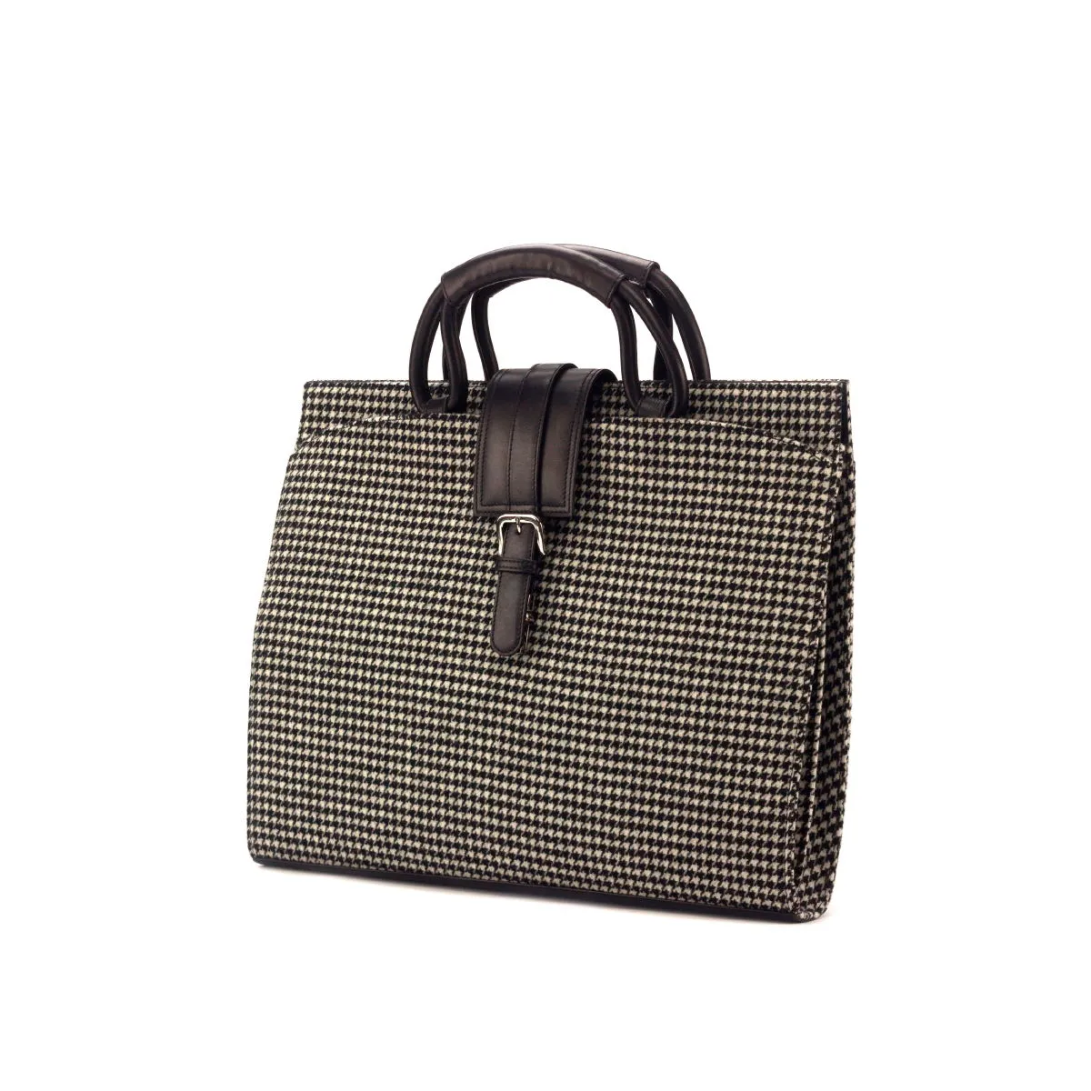 DapperFam Luxe Men's Brief Case in Houndstooth Sartorial