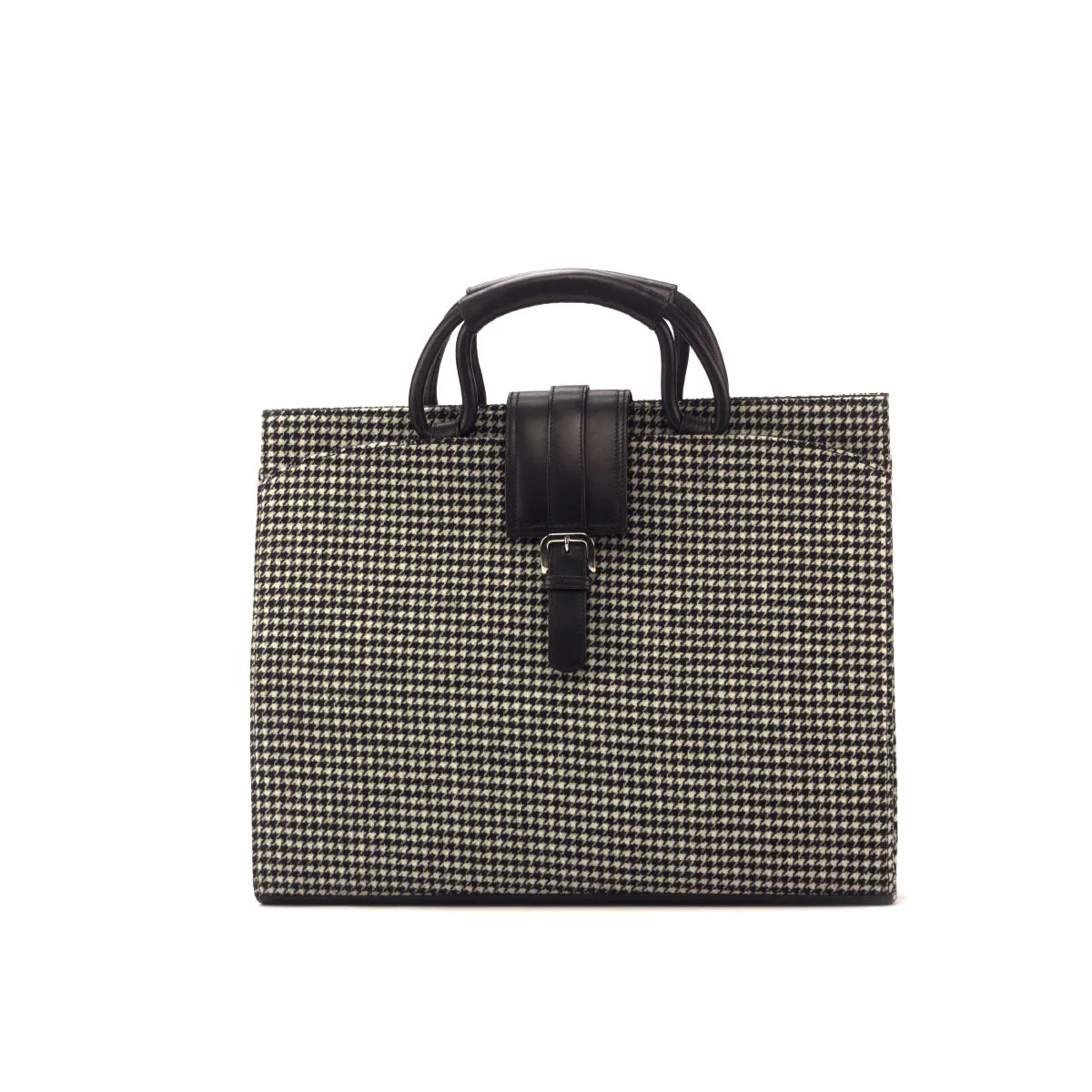 DapperFam Luxe Men's Brief Case in Houndstooth Sartorial