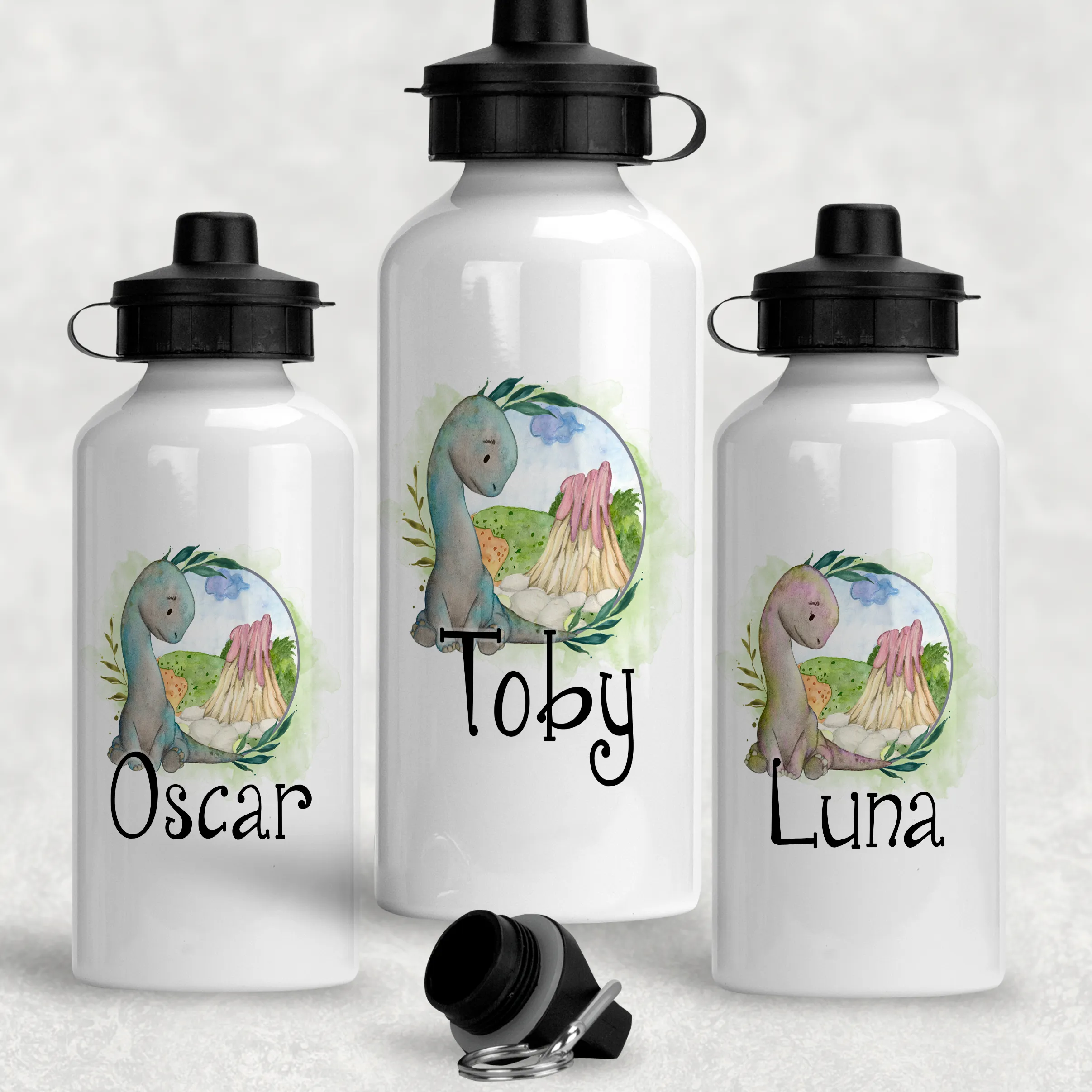 Dinosaur Personalised Aluminium Water Bottle 400/600ml