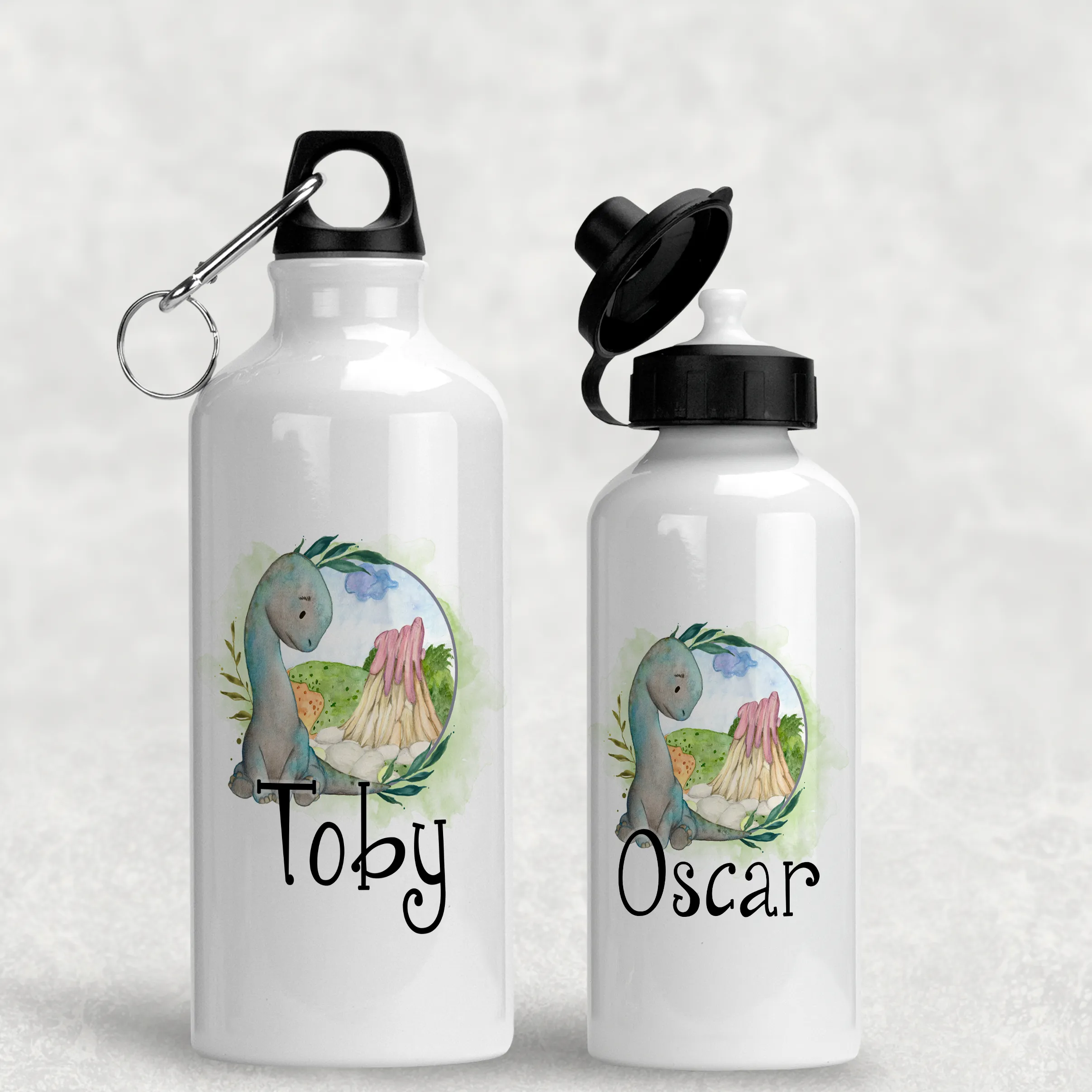 Dinosaur Personalised Aluminium Water Bottle 400/600ml