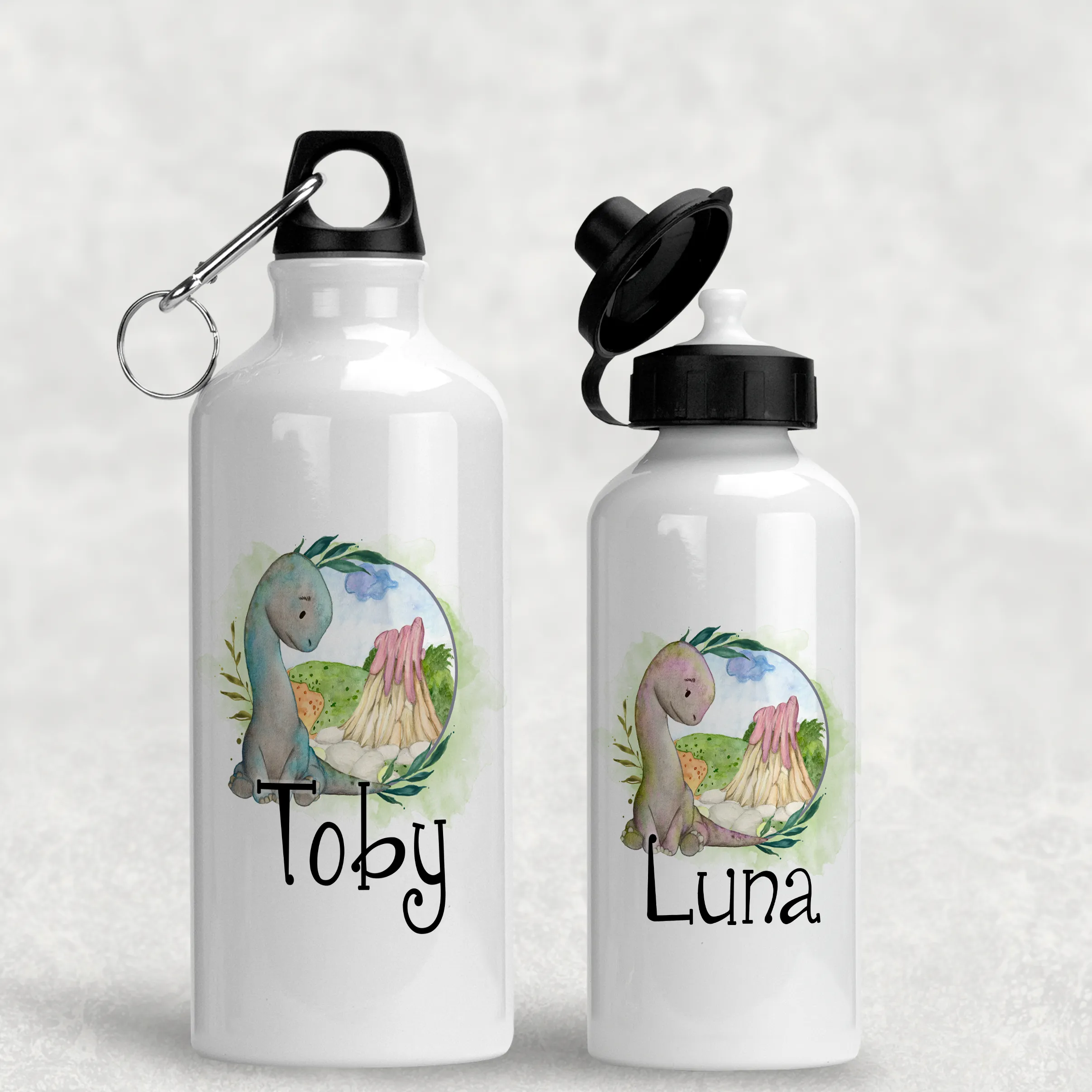 Dinosaur Personalised Aluminium Water Bottle 400/600ml