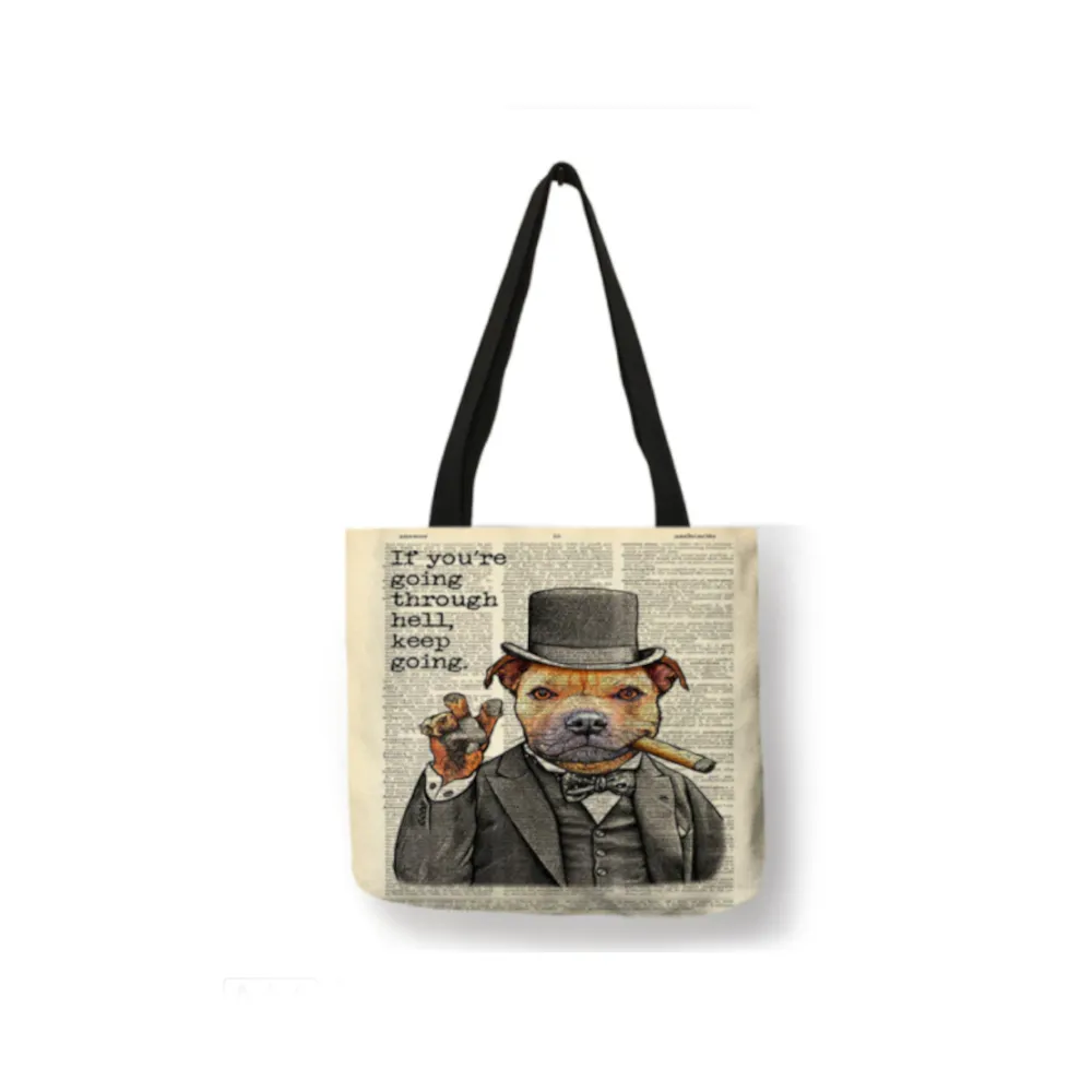 Dog With a Cigar Canvas Tote Bag