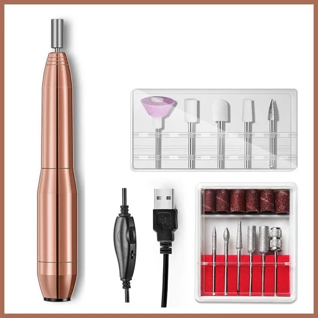 Electric Nail Drill Machine 20000 RPM Manicure Machine Set USB Charging Mill Cutter for Manicure Nail File Pedicure Tools