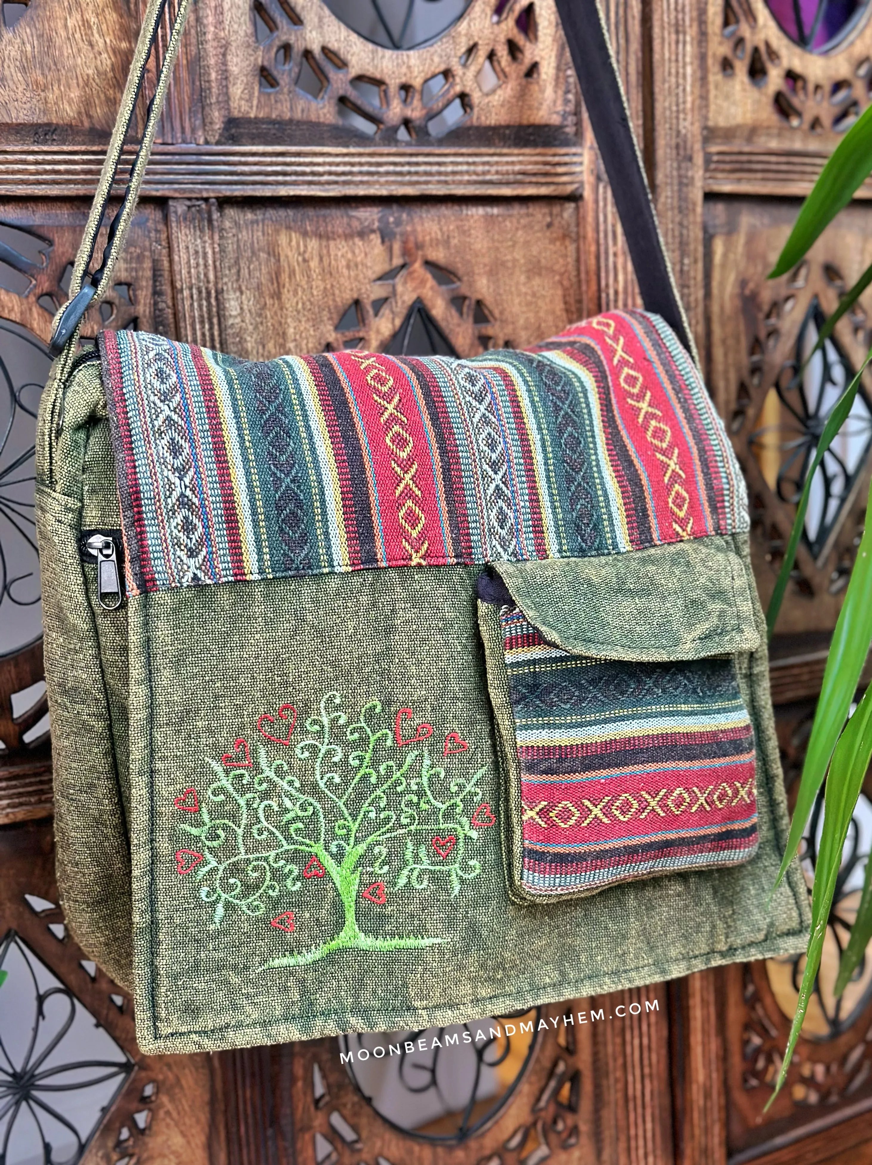 ENCHANTING GREEN TREE OF LIFE SATCHEL BAG