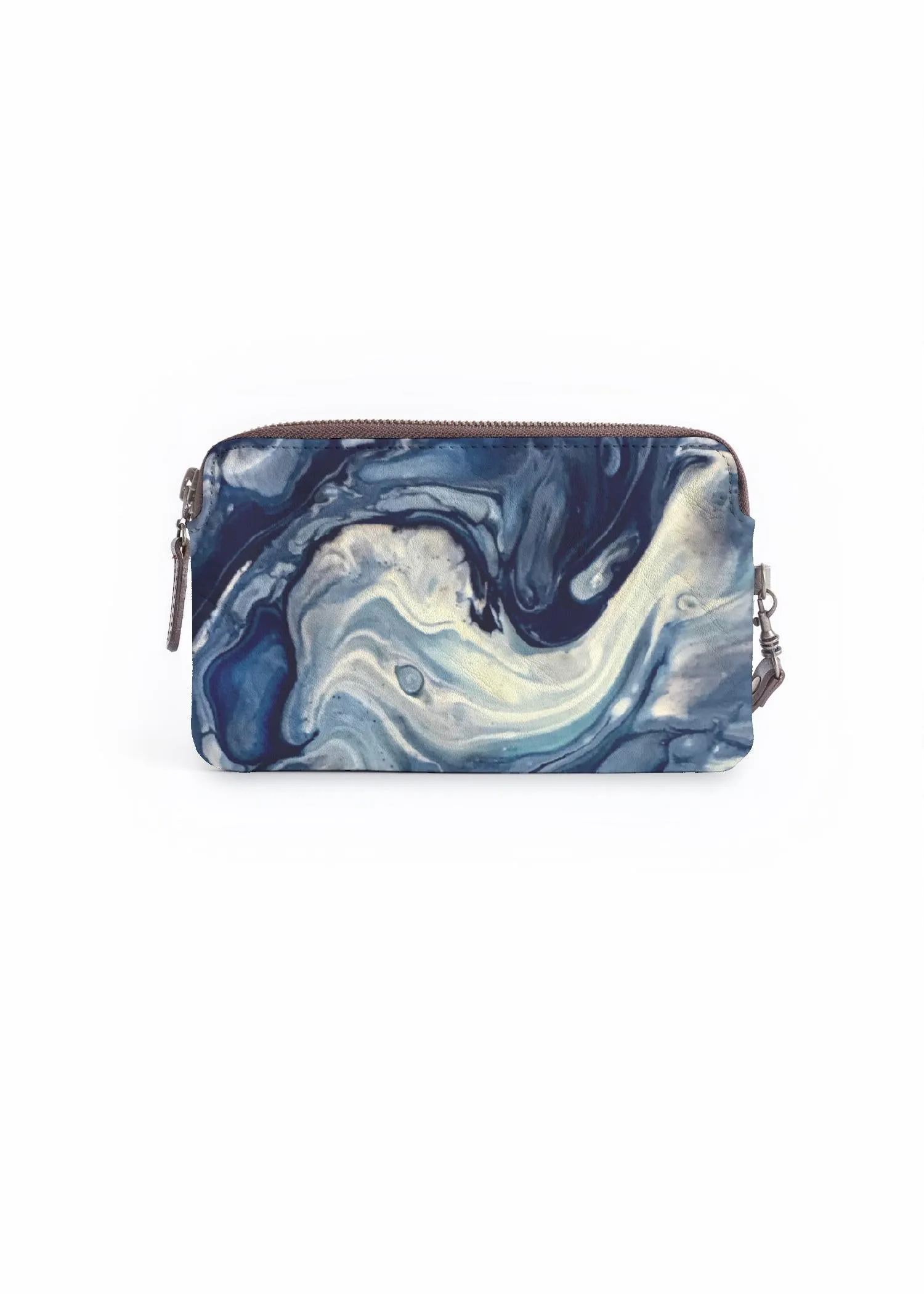 Envy Hold - Navy marble clutch