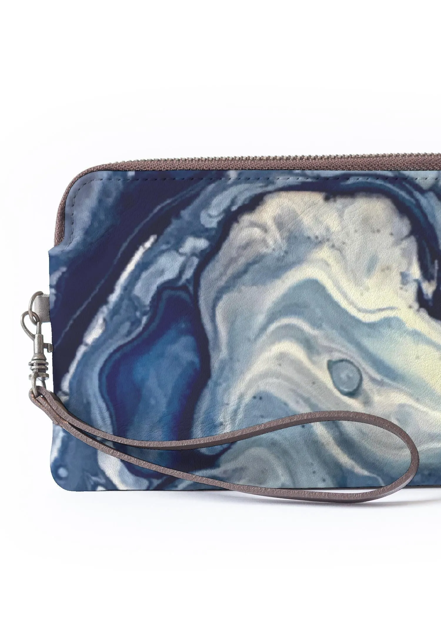 Envy Hold - Navy marble clutch