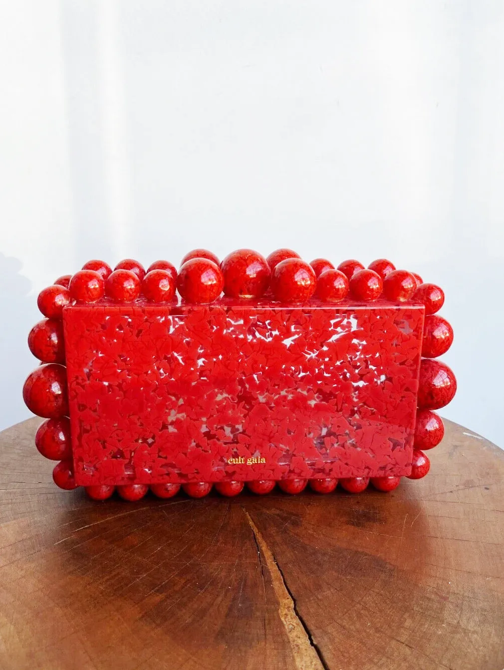 EOS CORAL ACRYLIC BOX CLUTCH