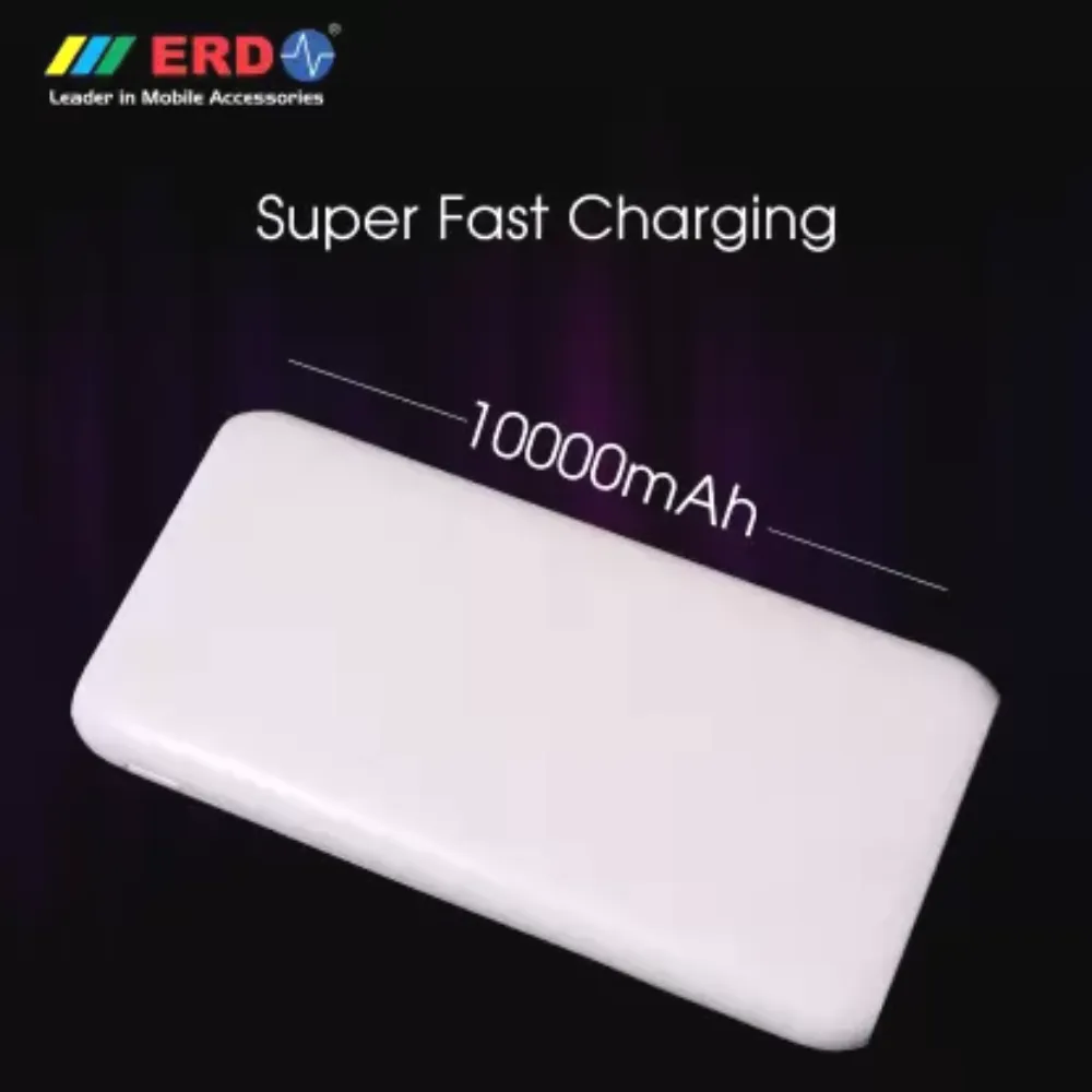 ERD Power Bank (10000 mAh) Fast Charging Twin Port Micro USB Type C Port