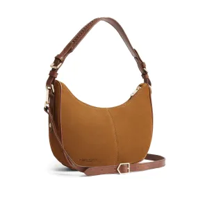 Fairfax & Favor Tetbury Crescent Handbag - Tan Suede