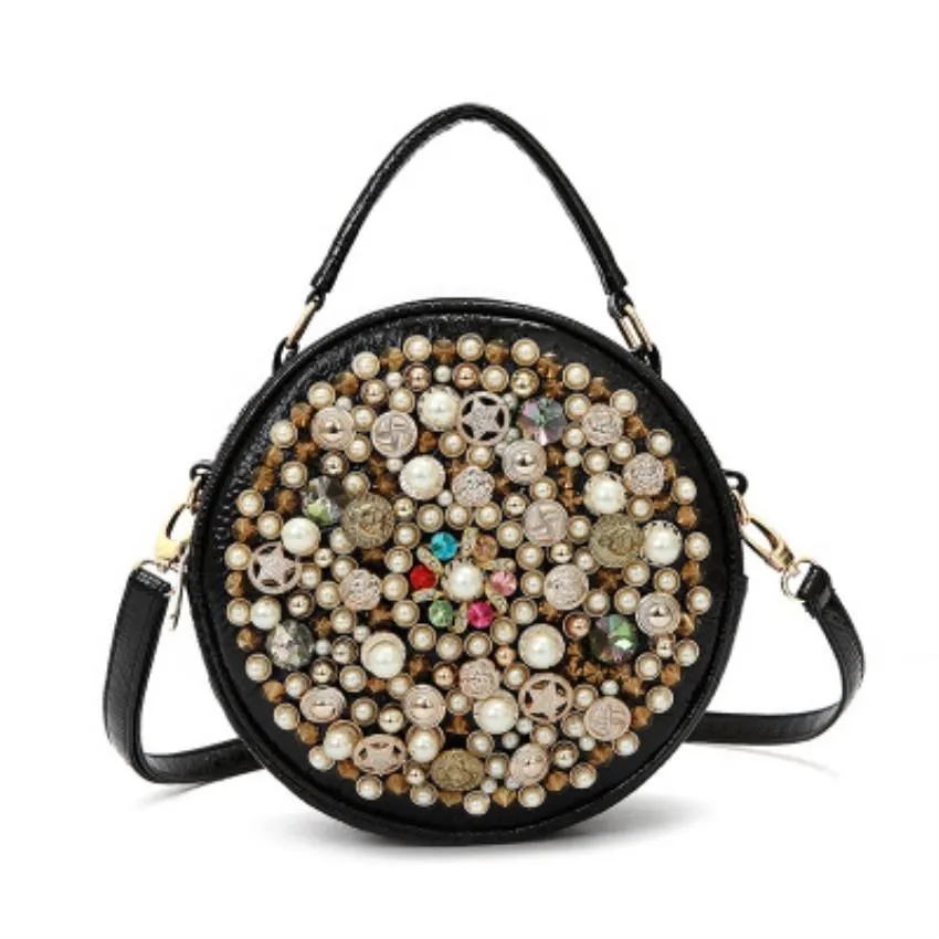 Female Vintage Pearl Design Evening Messenger Bag