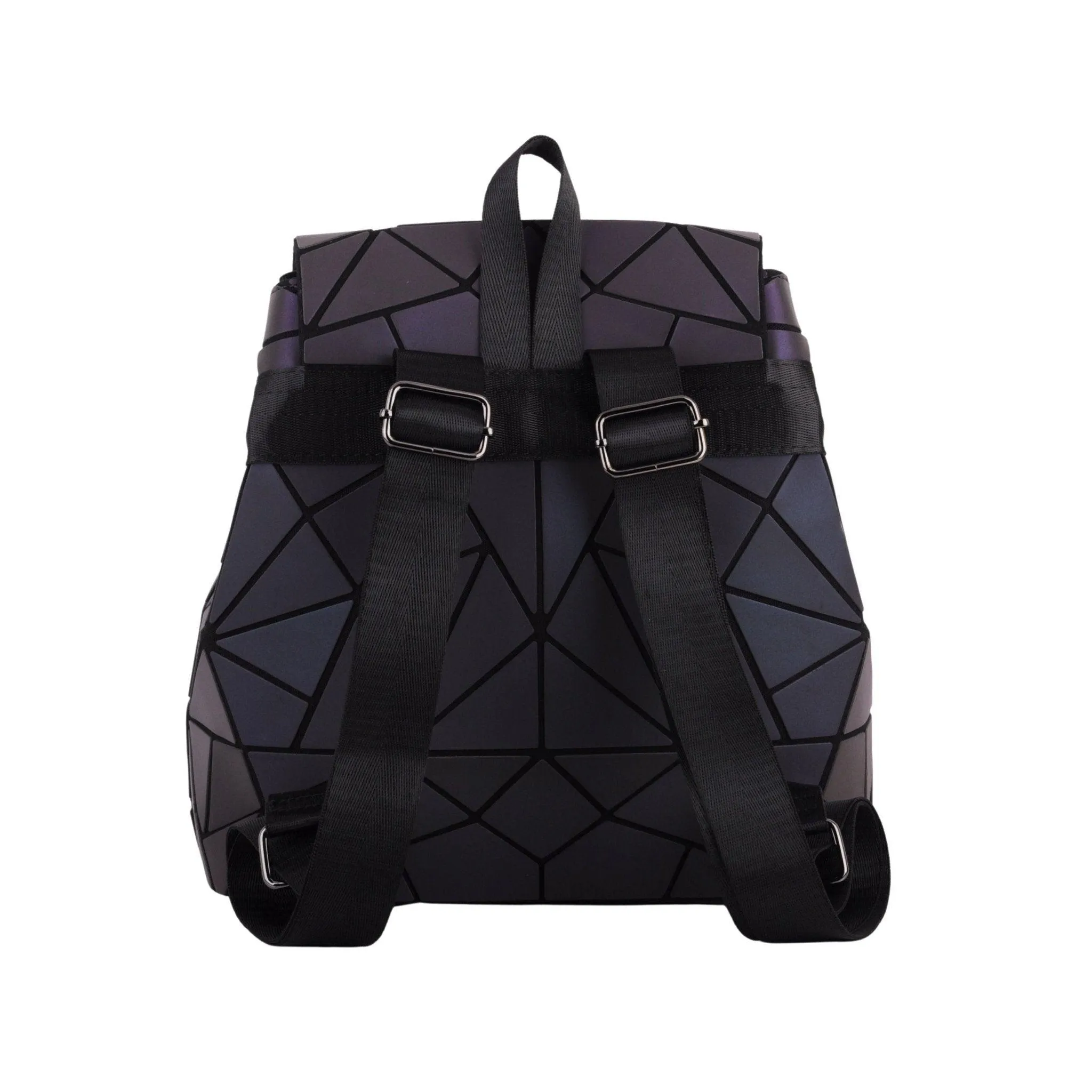 Flexible Geometric Matte Drawstring Backpack