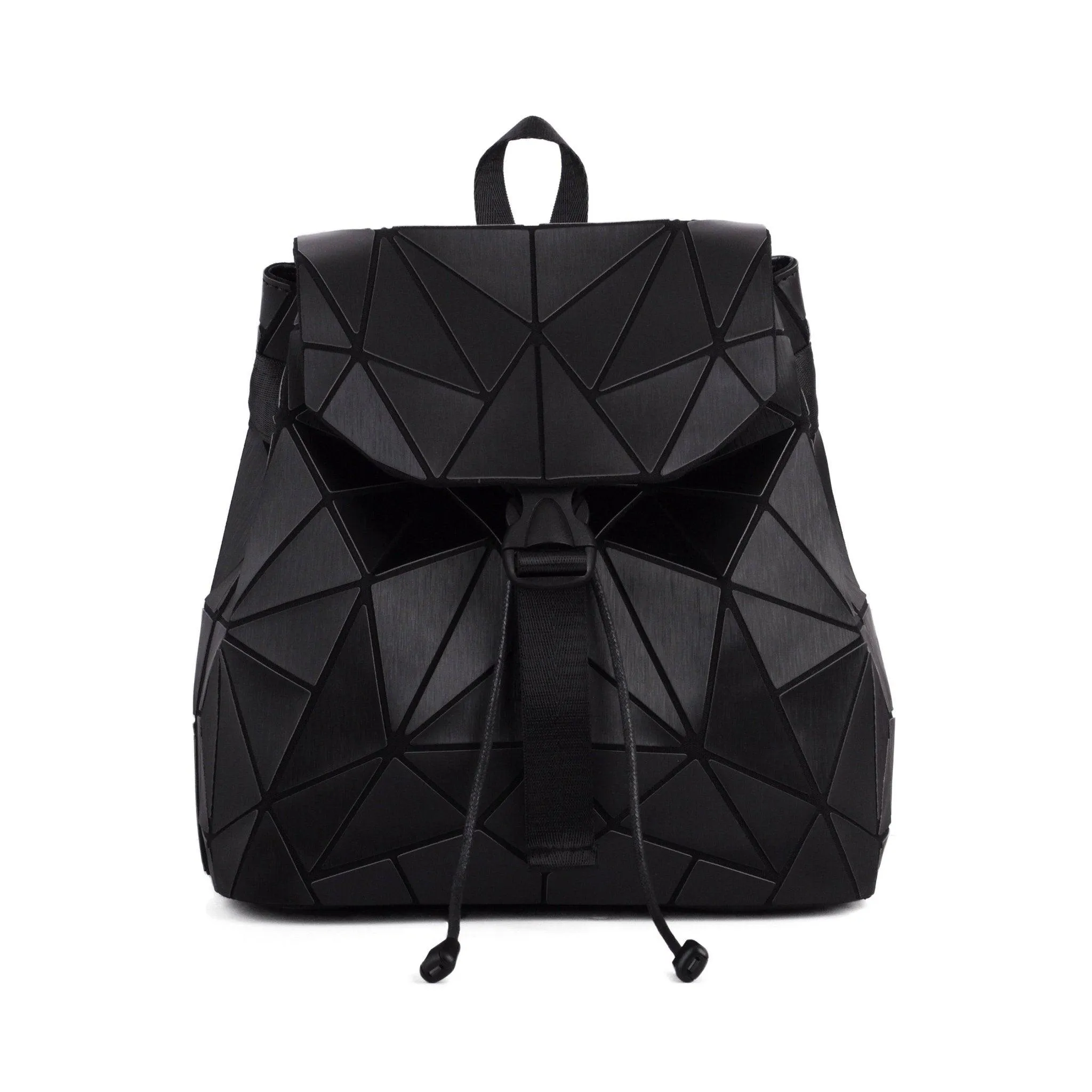 Flexible Geometric Matte Drawstring Backpack