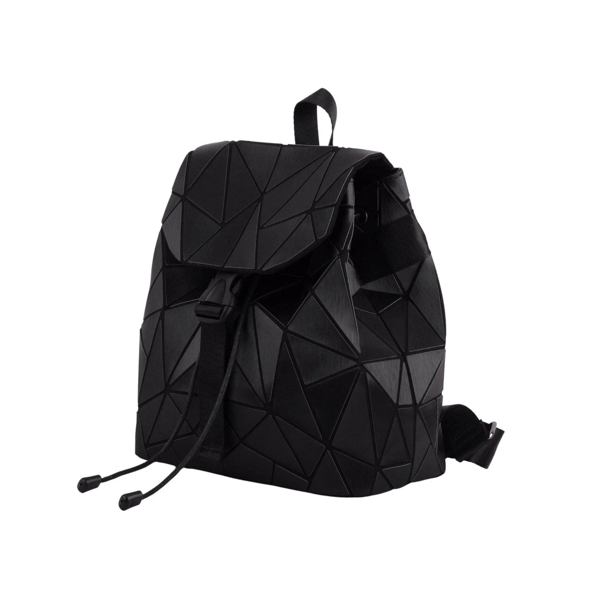 Flexible Geometric Matte Drawstring Backpack