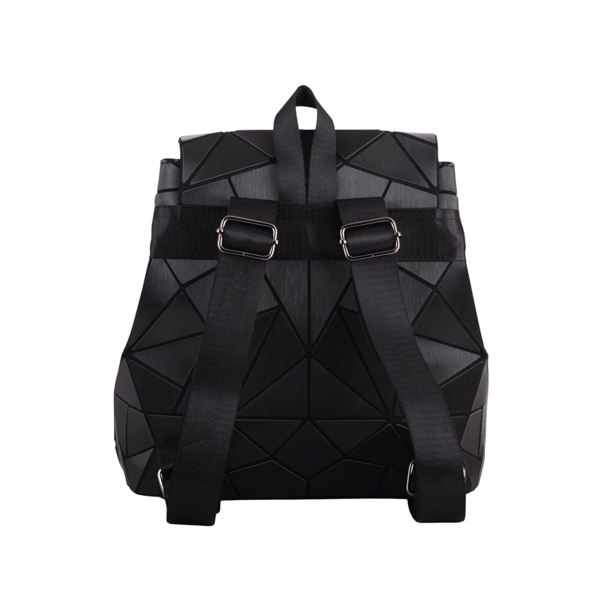 Flexible Geometric Matte Drawstring Backpack