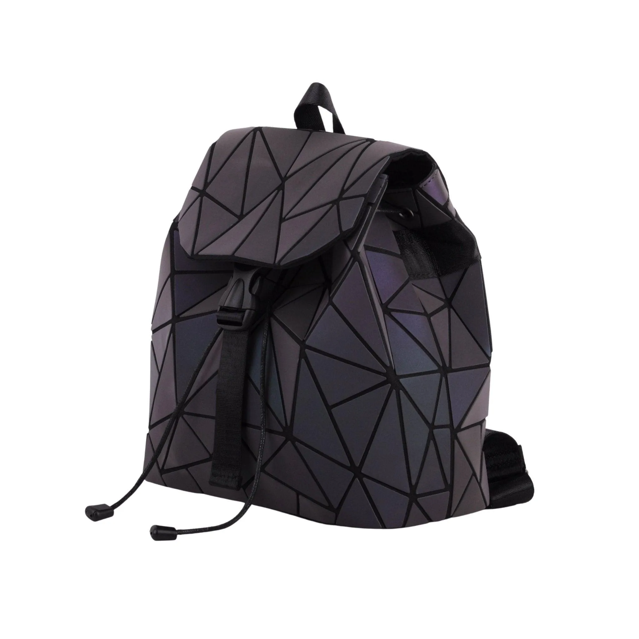 Flexible Geometric Matte Drawstring Backpack