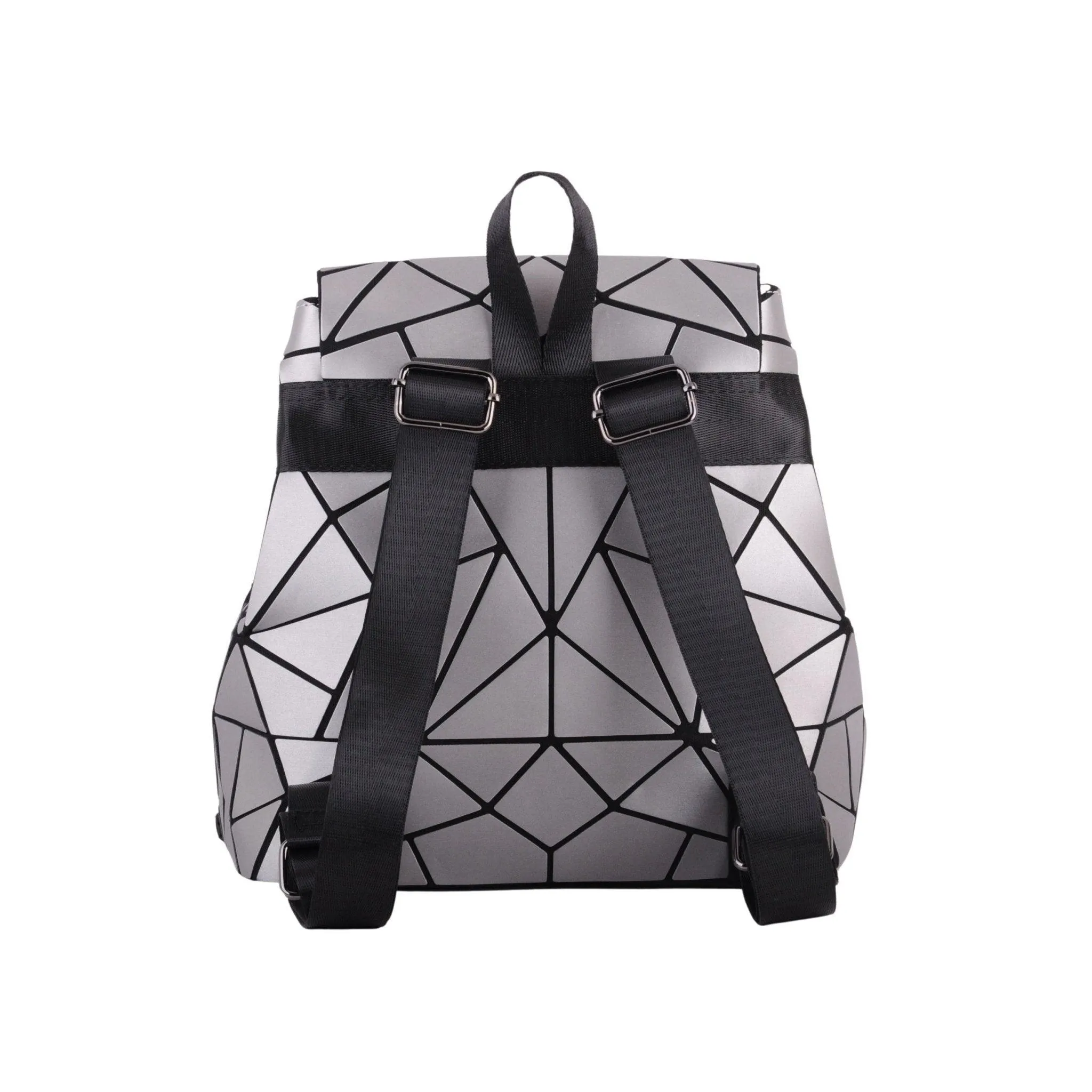 Flexible Geometric Matte Drawstring Backpack