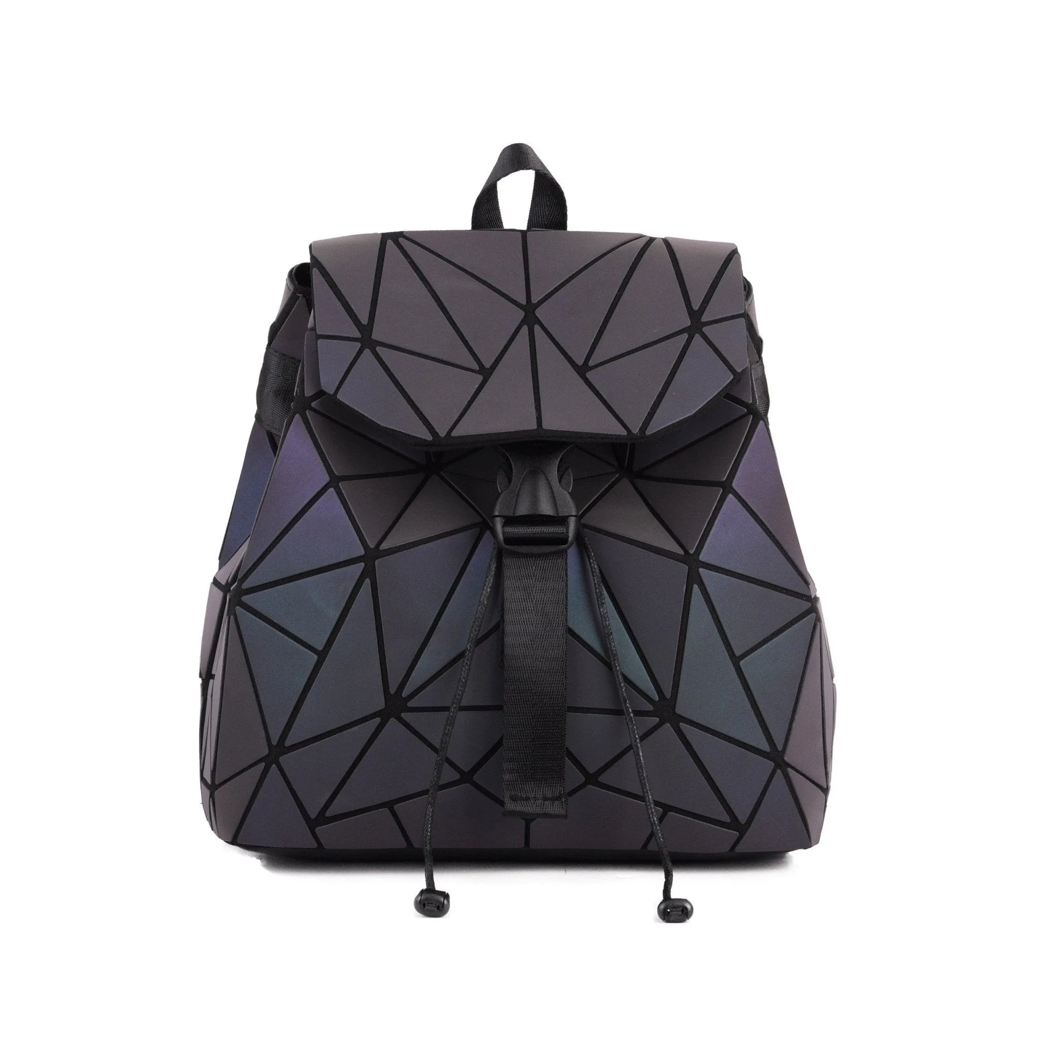 Flexible Geometric Matte Drawstring Backpack