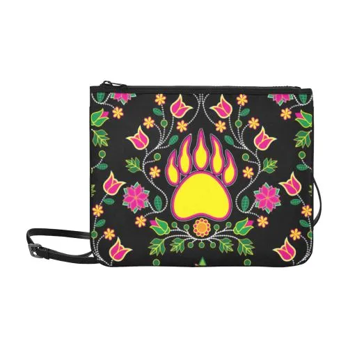 Floral Bearpaw Slim Clutch Bag