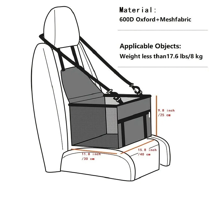 Folding Car Booster Seat Carrier for Small and Medium Dogs and Cats