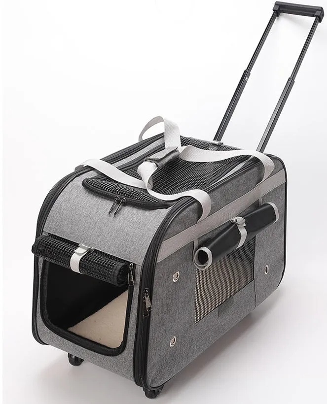 Four-wheel Foldable Easy Pulling Trolley Bag For Pets