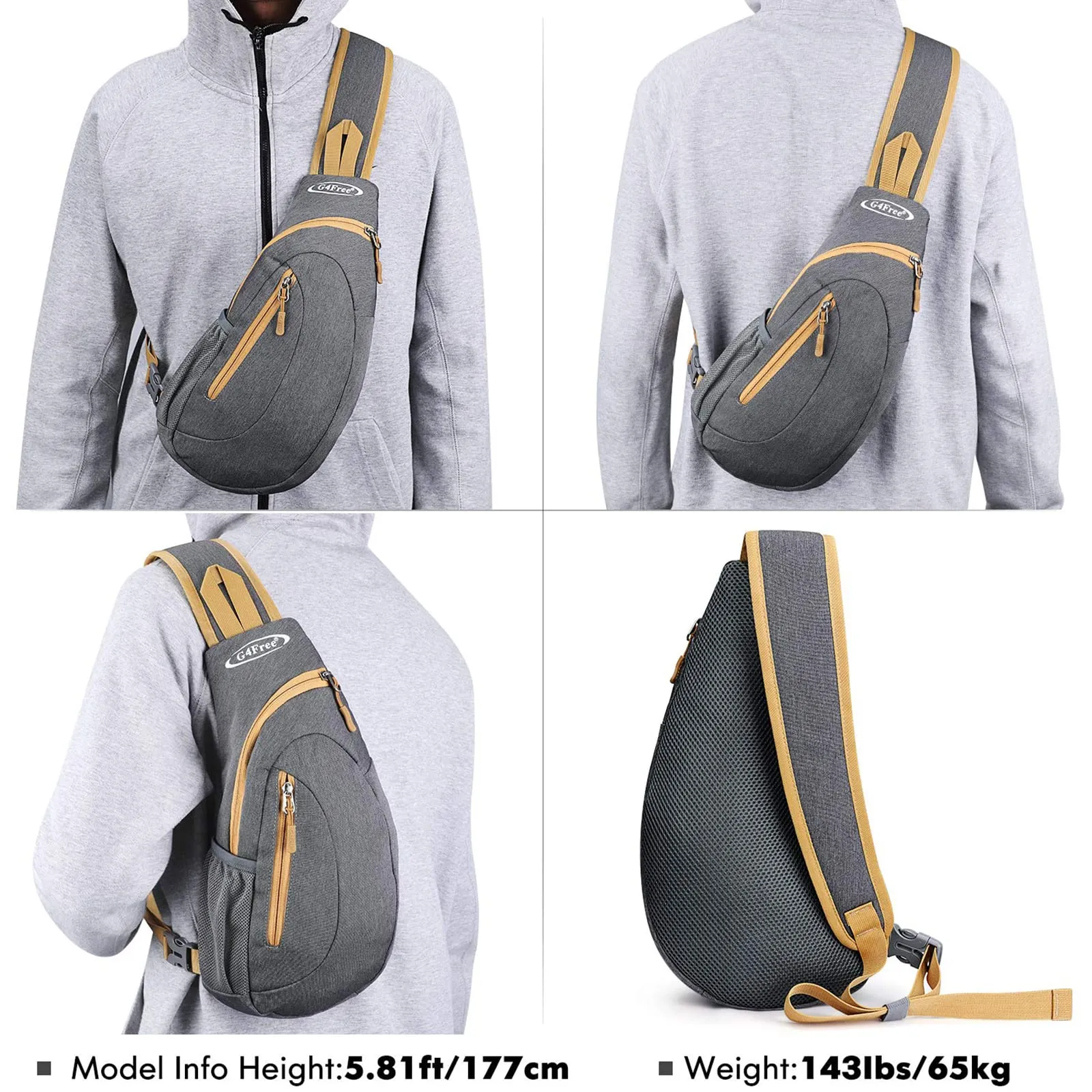 G4Free Sling Bags Men Shoulder Backpack Small Cross Body Chest Sling Backpack